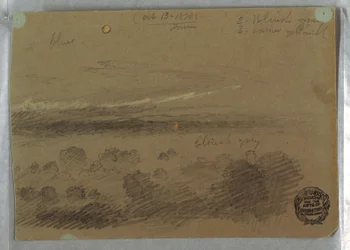 Zeichnung, Bewölkter Himmel und Mond, 13. Oktober 1870