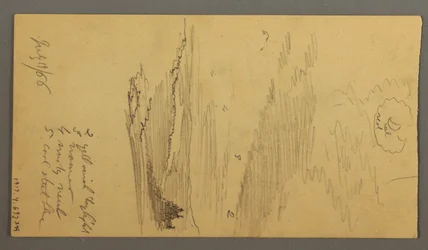 Zeichnung, Bewölkter Himmel über Bergen, 19. Juli 1866