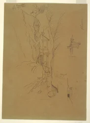 El Khasneh vom Sik aus, Petra, Ende Februar 1868