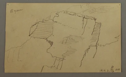 El Yemen Tal, Arabien: Felswand, 20. Februar 1868