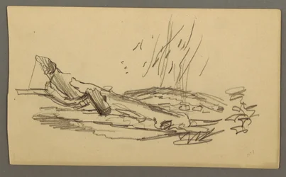 Zeichnung, Gefallener Baum, möglicherweise 1877