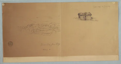 Tor und Teilansicht von Guaranda, Ecuador, 3. Juni 1857