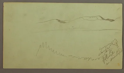 Hügelkette über einer Ebene, möglicherweise 1868
