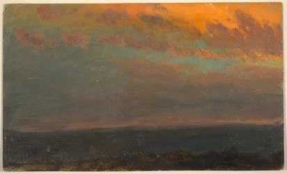 Zeichnung, Hudson Valley? bei Sonnenuntergang, 1870–80