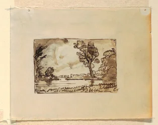 Zeichnung, Imaginäre Landschaft mit, ca. 1870–73
