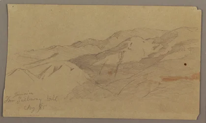 Landschaftsansicht von Farm Galleway Hill, Jamaika, Westindische Inseln, August 1865