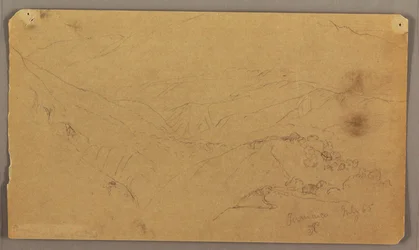 Zeichnung, Berglandschaft, Jamaika, Westindien, Juli 1865