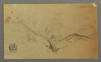 Zeichnung, Bergstudie, möglicherweise 1868
