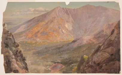 Zeichnung, Mt. Katahdin, Great Basin vom South Turner Mountain, 1877