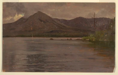 Zeichnung, Mt. Katahdin vom Lake Katahdin, 1877