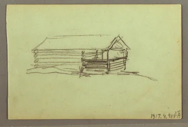 Zeichnung, Teil eines Bergrückens, möglicherweise 1856