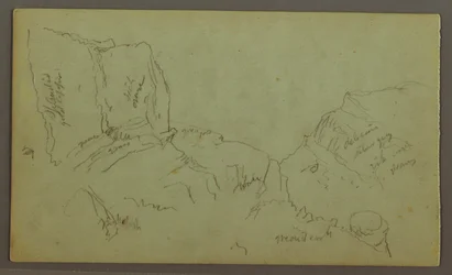 Felsige Berggipfel, möglicherweise 1868