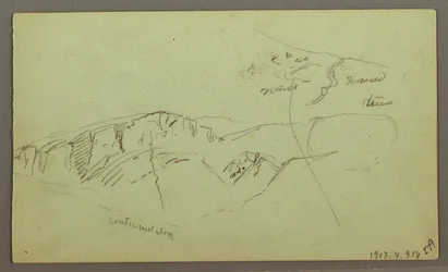 Felsige Berggipfel, möglicherweise 1868