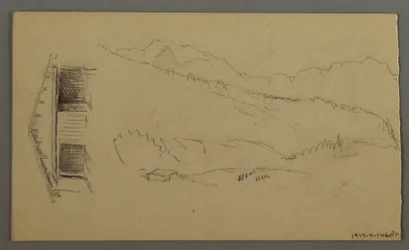Dächer, Tor, Berggipfel, August 1868