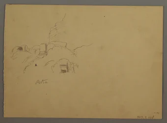 Zeichnung, Skizzen aus Petra, Jordanien, Februar 1868