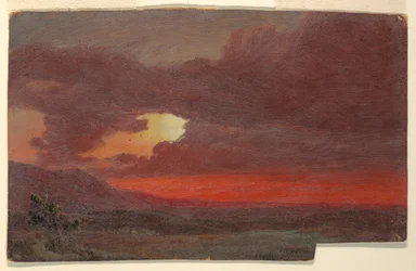Zeichnung, Sonnenuntergang, Hudson, New York, Juli 1861