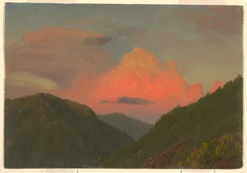 Sonnenuntergang über Hügelspitzen, Jamaika, Westindische Inseln