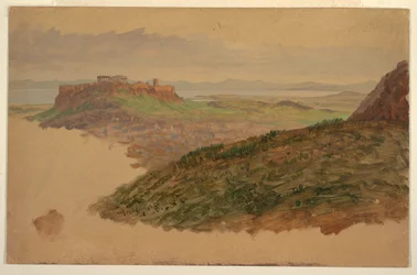 Ansicht der Akropolis vom Berg Lykabettus, Athen, April 1869