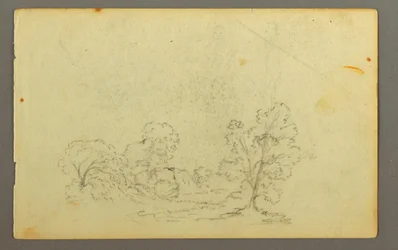 Zeichnung, Bewaldete Landschaft, möglicherweise 1845
