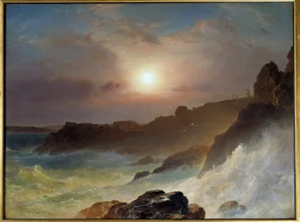Sonnenaufgang an der Küste von Maine in den Vereinigten Staaten im Jahr 1863. Gemälde von Frederic Church (1826-1900)