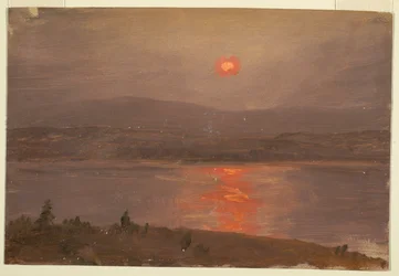 Blick über den Hudson bei Sonnenuntergang