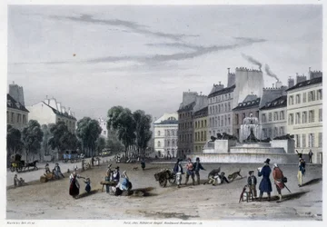 Wasserturm (Brunnen), Bd St Martin - in Paris en 1832 von Martens