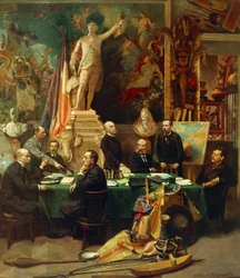 Jules Ferry empfängt die Delegierten der Kolonien im November 1892, Gemälde von Frederic Regamey