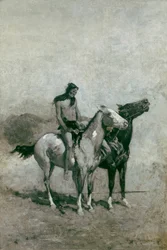 Der Feuerschlucker schleuderte sein Opfer über sein Pony, ca. 1900
