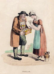 Der Hausierer aus Ackermanns Welt im Miniaturformat, 1820er