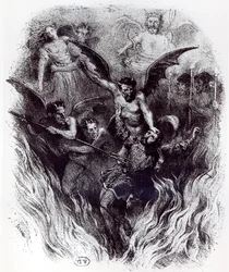 Illustration zur Orchesterpartitur von „La Damnation de Faust“ (1846) von Hector Berlioz (1803-69), 1854