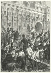 Louis Philippe, Herzog von Orléans, auf dem Weg zum Hôtel de Ville, Paris