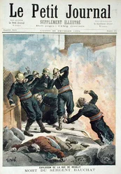 Explosion in der Rue de Reuilly und der Tod von Sergeant Bauchat, aus Le Petit Journal, 26. Februar 1894