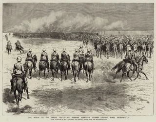 Der Marsch zu den Gakdul-Brunnen, Sir Herbert Stewarts Kolonne verlässt Korti, 30. Dezember