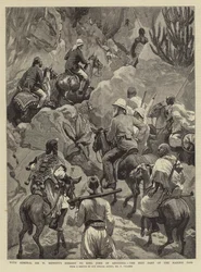 Mit der Botschaft von Admiral Sir W. Hewett an König Johann von Abessinien, der beste Teil des Maiensi-Passes