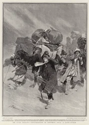 Dr. Sven Hedins Erkundung in Zentralasien, ein Sandsturm