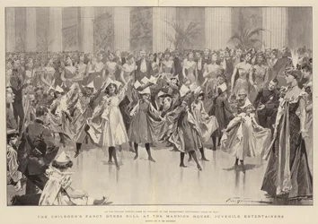 Der Kinderkostümball im Mansion House, junge Entertainer