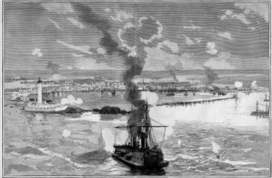Die Bombardierung von Alexandria (Ägypten)