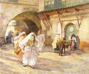 Arabische Frauen auf einer Straße
