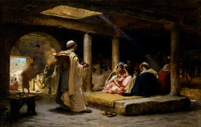 Café in Biskra, Algerien, 1884