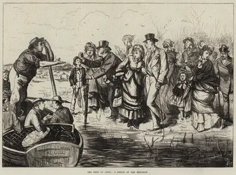 Der erste April, eine Skizze beim Bootsrennen