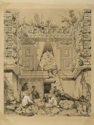 Torbogen, Casa del Gobernador, Uxmel, Yucatan, 1843