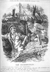 Die Unverbesserlichen. Neuer Ankömmling an der Front; "Was ist das Programm?", Alter Hase; "Nun, du legst dich in dieses Wasser, wirst den ganzen Tag und die ganze Nacht beschossen und hast die Zeit deines Lebens!" Neuer Ankömmling; "Klingt gut. Ich bin da