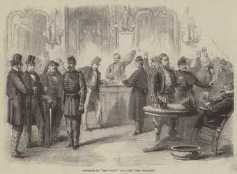 Trinken auf die Union! in einer Bar in New York