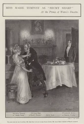 Miss Marie Tempest als Becky Sharp im Prince of Wales