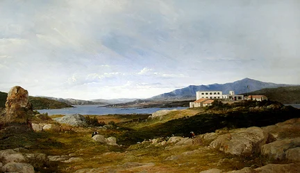 Ein Blick auf Garibaldis Villa in Caprera, Sardinien