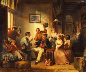 Reisende rasten in einer Taverne, 1852