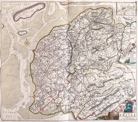 Karte von Friesland (Deutschland) (Radierung)