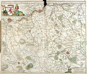 Karte des Herzogtums Limburg (Belgien)