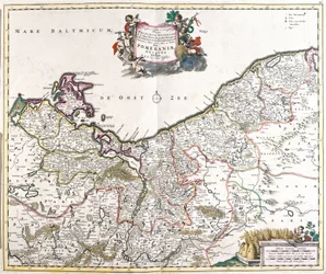 Karte des Herzogtums Pommern (Polen) (Radierung)