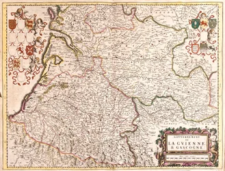 Karte der Regierung von Guyenne und Gascogne (Frankreich)